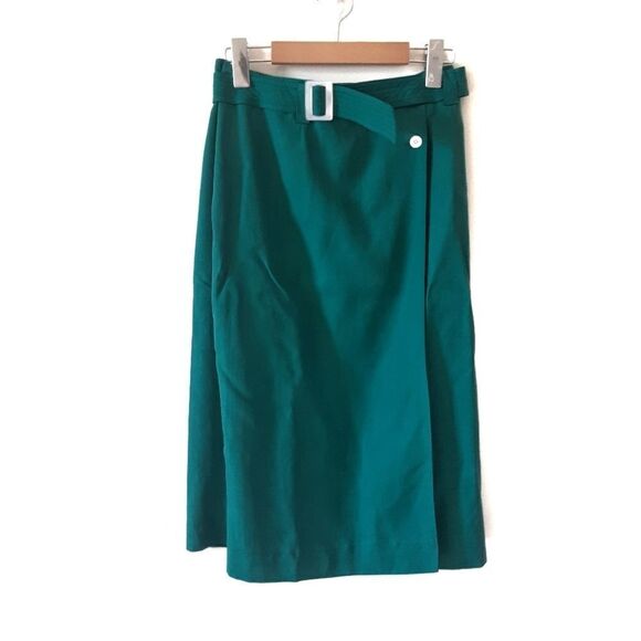 Vintage Alfred Sung Sport Green Midi Skirt - Picture 2 of 8